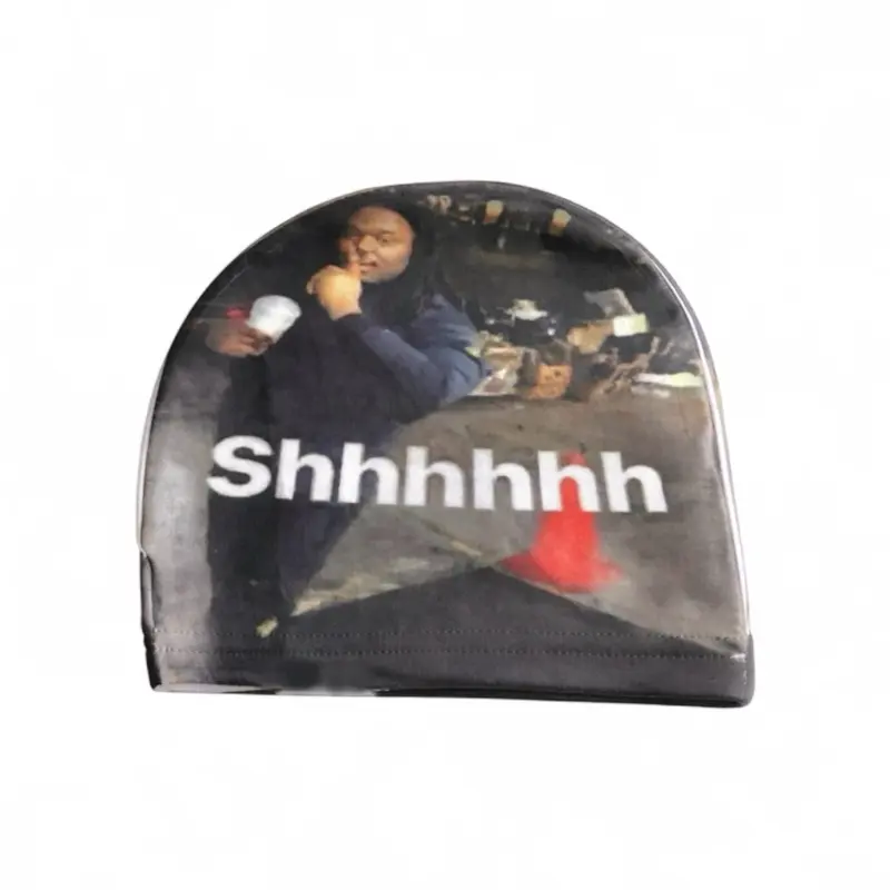 LUCKI Shhhhhh Skull Cap Unisex Stretch Beanie with Unique Viral Meme Design Comfortable Fit for All