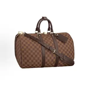 Pre-owned Louis Vuitton . Travel Bags Keepall Bandouliere Damier Ebene 45 Brown
