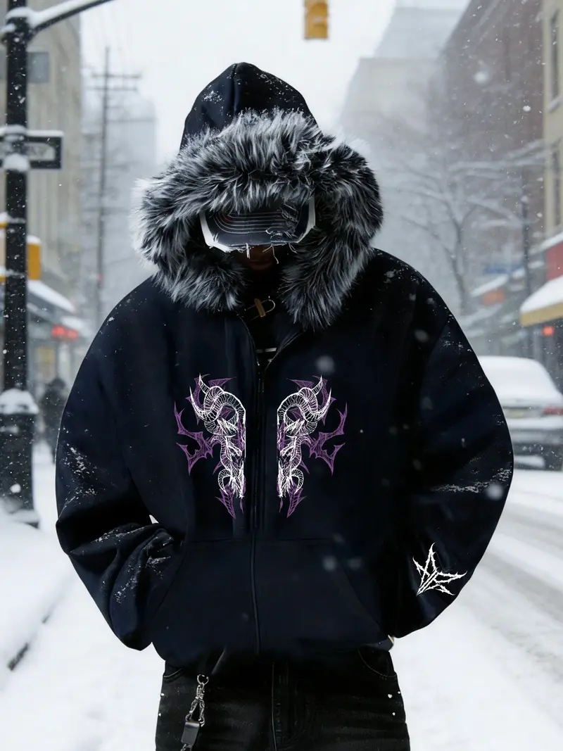 y2k jacket with fur hood - TikTok Shop