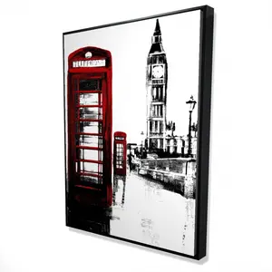 Begin Home Decor 2081-4836-CI286 36 x 48 in. Telephone Box & Big Ben Canvas - London Home Decor Art