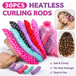 30 Pcs No-Heat Hair Curlers – Soft Foam Rollers for Overnight Styling, Comfortable Sleep Curlers with Storage Pouch – Summer Sale, Mid Year Sale, Deals for You, Restock
