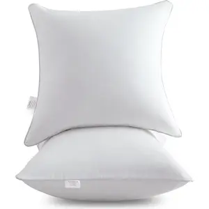 16 x 16 Throw Pillow Inserts (Set of 2) - Decorative Pillows for Sofa, Bed & Couch - Soft Fluffy Firm Sham Stuffer with Cotton Cover