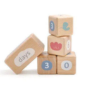 Baby Milestone Wooden Block Set – Monthly & Weekly Photo Props for Newborns – 5 Milestone Age Groups with Weeks, Months, Years, Grades & Holidays – Eco-Friendly Wood, Gift Bag Included – Perfect Baby Shower Gift Easter gift toddlers