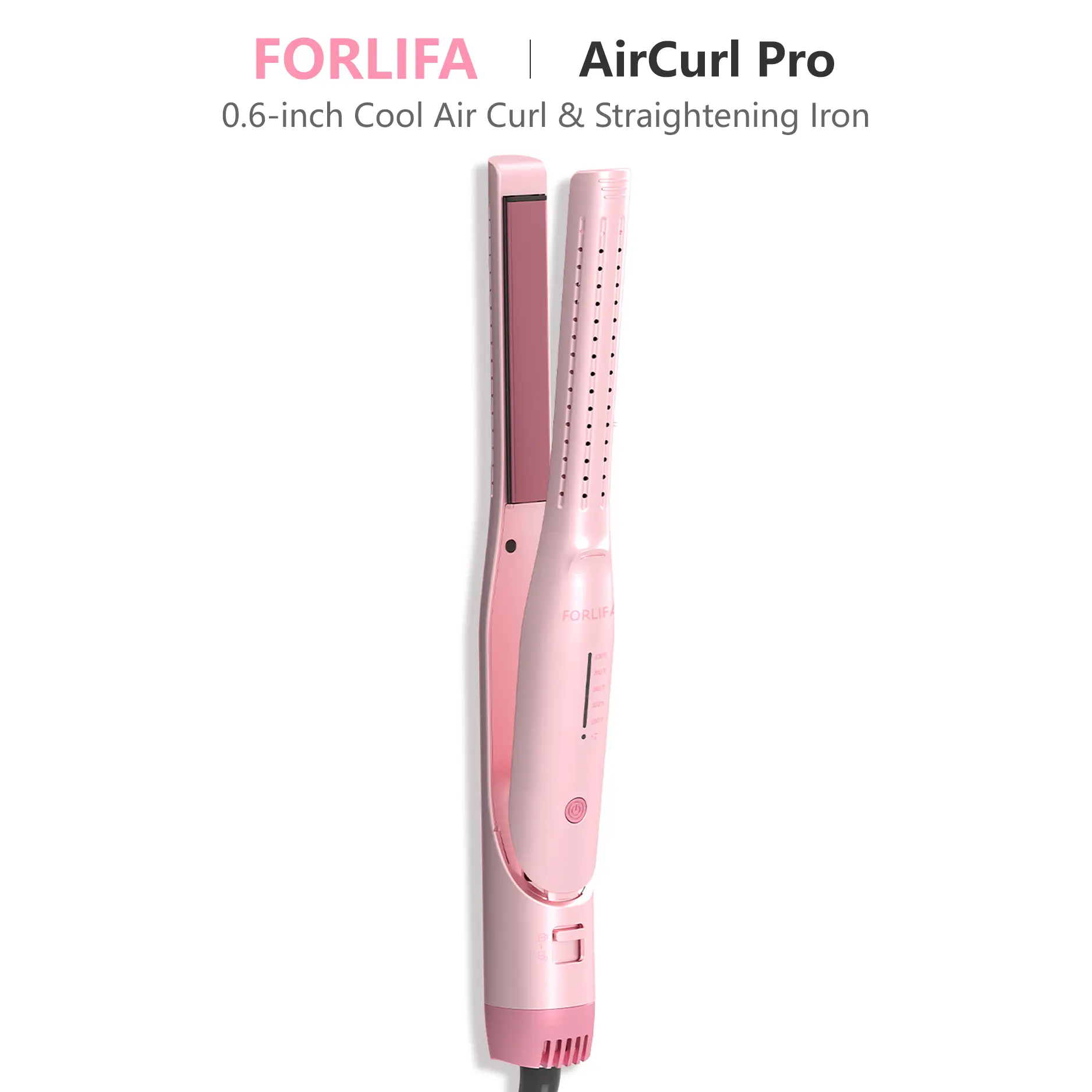 FORLIFA-AirCurl Pro: 0.6-inch Cool Air Curl & Straightening Iron, 5 Temperature Settings & 30-Minute Auto Shut-Off, Curling Iron Hair Styling Tools,mothersdaygift,Summervibes