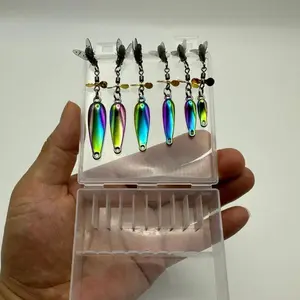 6 Pack Metal Spinner Baits, 3D Realistic Blade Fishing Lures with Propeller for Freshwater Bass Trout for Pond Lake River Angler