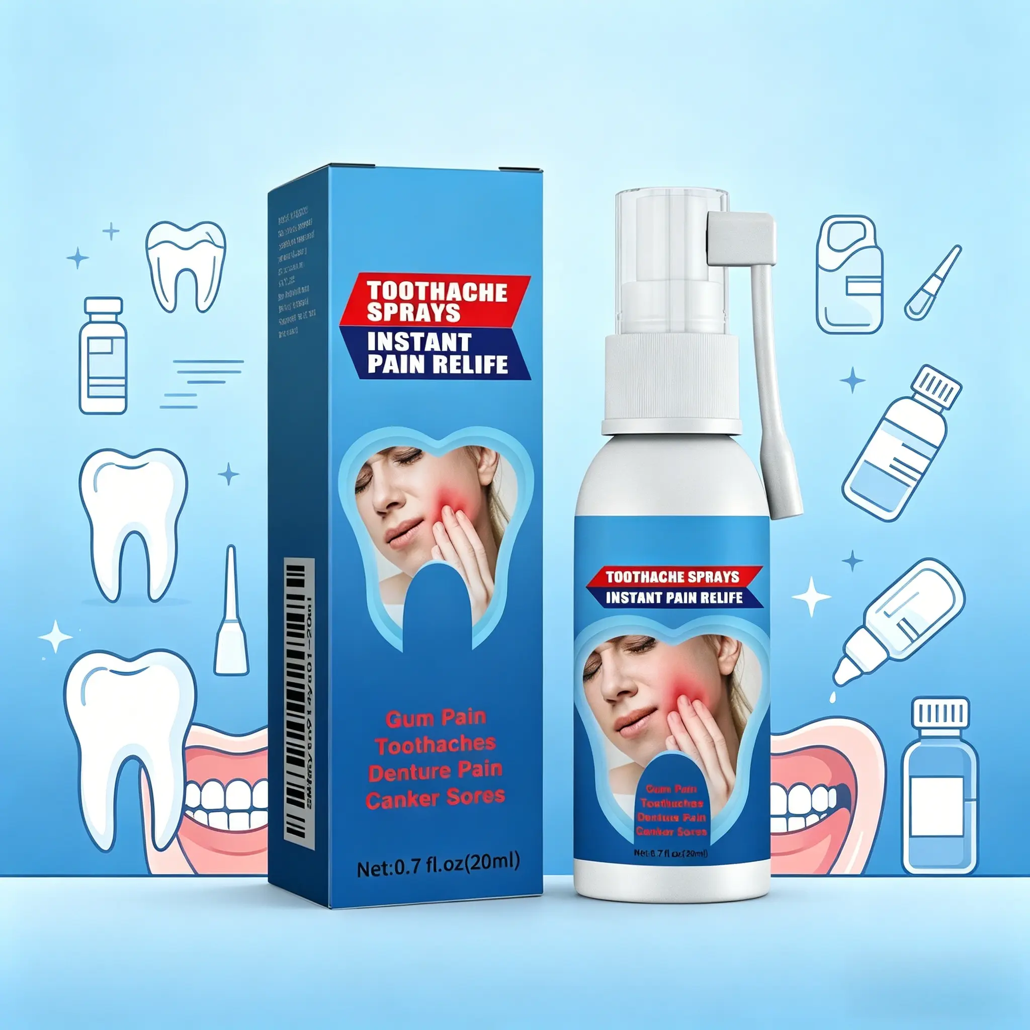 Adult Mouth Care Oral Care Spray - Sensitive Teeth Friendly, Gentle Ingredients, Mild Whitening, Antibacterial, Prevents Cavities, Gum Health Support, Fresh, Adults, Tooth Decay, Anti-Cavity, Healthy Teeth