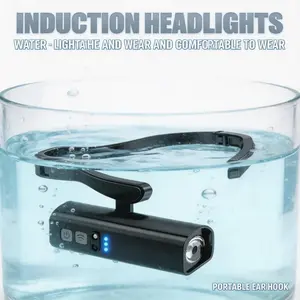 LED Headlamp - Lightweight Adjustable Ear-Worn Decorative Light with Motion Sensor, High Lumen Multifunctional Flashlight for Work, Camping
