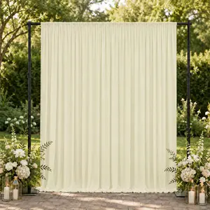 10ft x 10ft Spandex Backdrop Curtain Ivory, 4-Way Stretch Wrinkle-Free Photo Booth Backdrop with Rod Pockets for Wedding & Events
