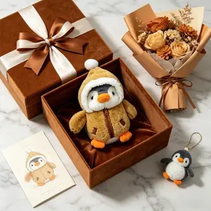 Winter Hooded Penguin Plush Toy, Soft and Cozy, Cute Stuffed Animal, Perfect for Kids' Room Decor, Trendy Plush Stuffed Animal, Bedroom Decoration, Teenager Collectible Gift