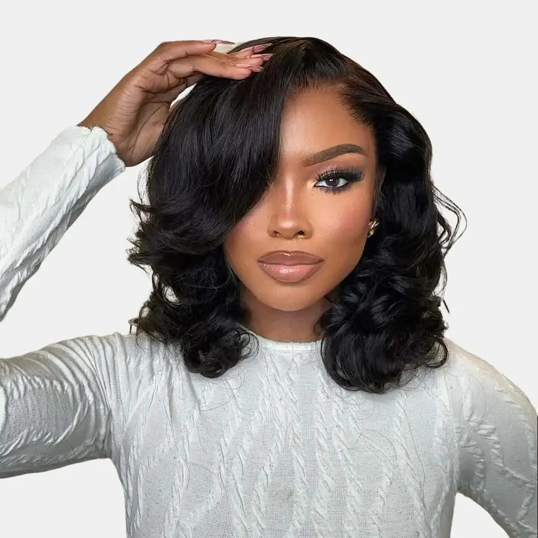 Vlike human hair 12 inch Bounce Wave Bob Wig for Black Women - Glueless Curly Short Wig Voluminous Curls | Realistic Lace Scalp | #BounceWaveWig #ShortCurlyWig, Bob Cut, Wigs Fluffy Wave Wig Fluffy Natural Wig Lace Body Wig Frontal Wig