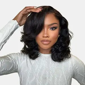 Vlike human hair 12 inch Bounce Wave Bob Wig for Black Women - Glueless Curly Short Wig Voluminous Curls | Realistic Lace Scalp | #BounceWaveWig #ShortCurlyWig