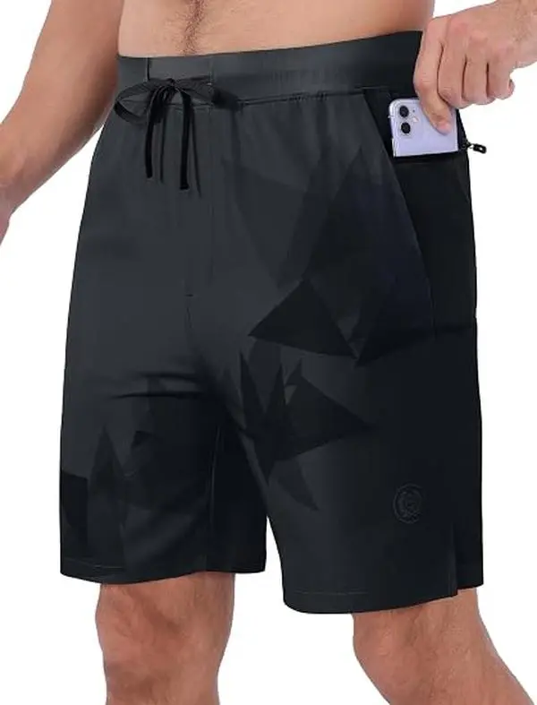 APTRO Men's 7 In Male Mesh Fabric Sports Shorts - Quick-Dry, Lightweight, Fitted Cut, Multi-Sport, with Zipper Pockets, Elastic Wide Waistband for Gym, Basketball