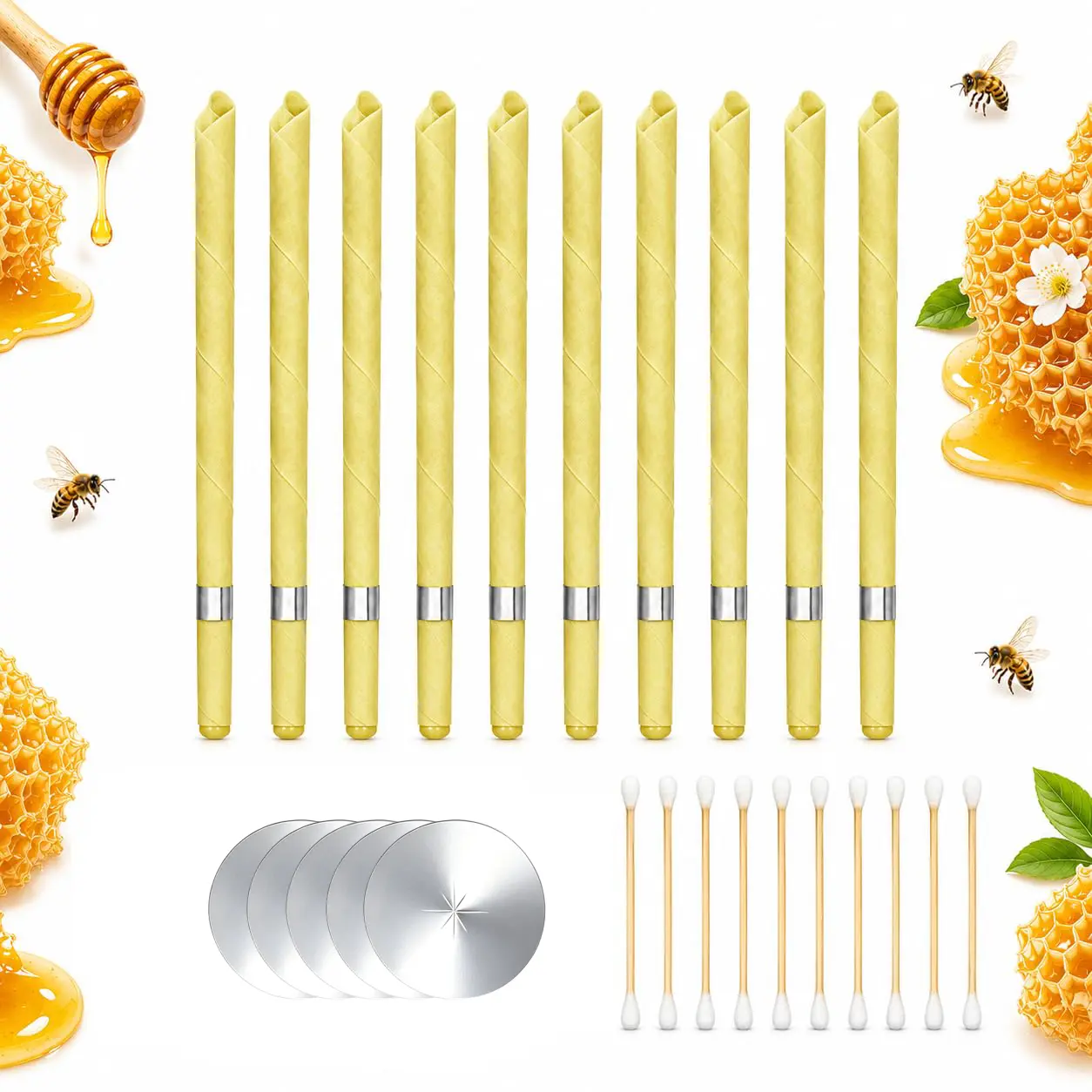 10pcs Ear Cleaning and Ear Wax Removal Kit - 10pcs Set - Convenient to Use Set - Ear Candles Wax Removal Set.