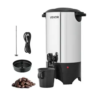 VEVOR Commercial Coffee Urn, 100 Cup 15 L Hot Beverage Dispenser with Dripless Faucet, Quick - Brewing Stainless Steel Large Commercial Coffee Maker, for Catering, Business, Party, Church Restaurant
