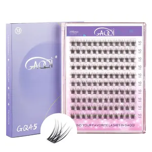Lash Clusters, Eyelash Clusters 120PCS C Curl Individual Lashes, Wispy Cluster Eyelash Extension 10mm Only, Natural Looking Cluster Lashes （GQ45, C Curl, 10mm)