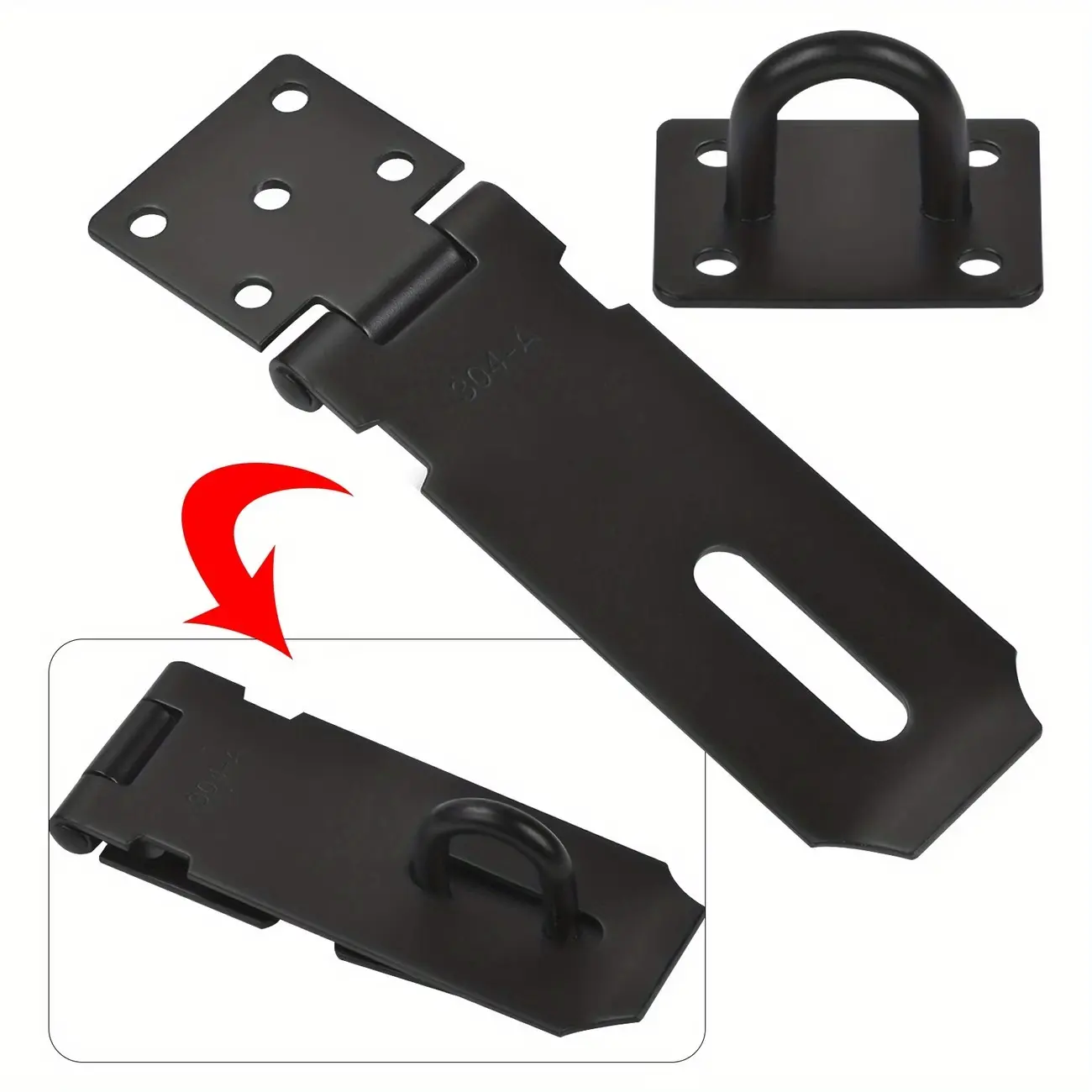 Robust Stainless Steel Door Padlock Hasp Kit, Stainless Steel Locks, Sturdy Lock, Secure Latch Closure, Durable & Secure Design, Easy Installation, Door Security Lock, Ideal for Home Safety