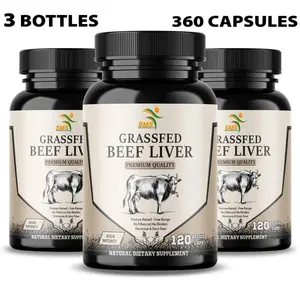 Grass Fed Beef Liver Capsules 360 Count 3 Pack – Desiccated Beef Liver Supplement for Energy, Iron & Nutrient Support