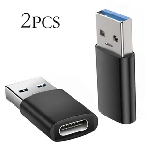 USB C to USB Adapter, 2 Counts USB C Female to USB Male 3.0 Adapter, Compatible with iPhone 16/15/14/13/12, iPad Pro/Mini/Air, Samsung Galaxy S23/S22/S21, MAC/Laptop/Desktop