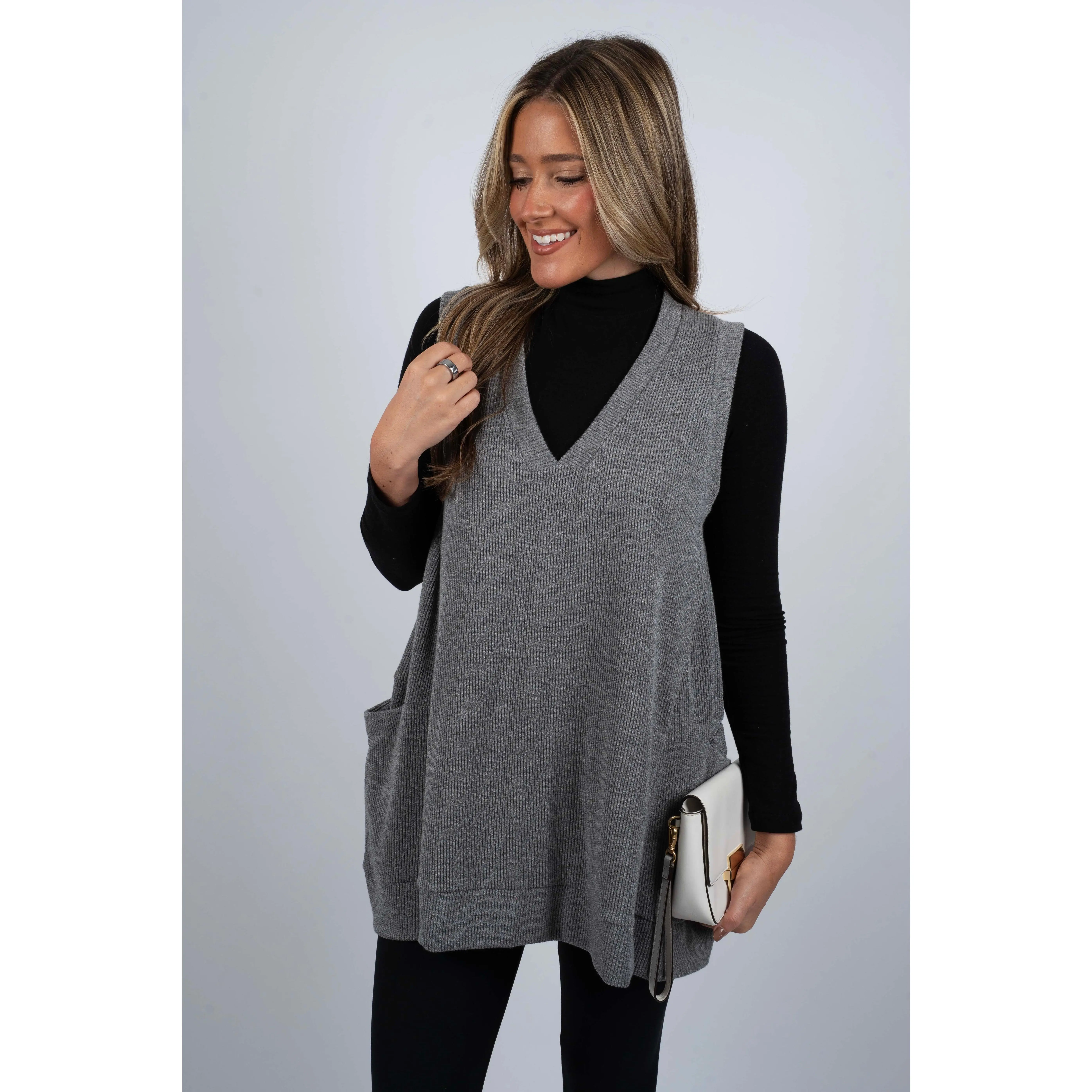 grey knit wrap dress - TikTok Shop