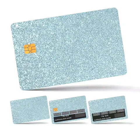 Glitter Credit Card Skin Vinyl Sticker Custom Decal, 4counts/set Ultra-thin Waterproof Scratch Resistant Card Sticker, Bank Card Skin Protector, Stickers Kit