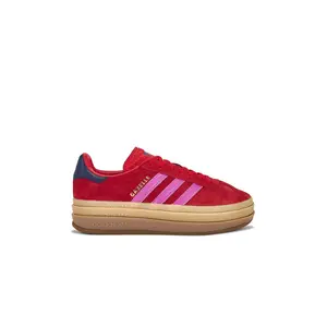 adidas Originals Gazelle Bold in Red, Semi Lucid Fuchsia, & Night Indigo