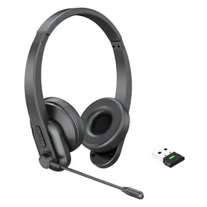 2.4G Wireless Bluetooth Noise Canceling Single Side Mic Over-Ear Headphones Dual Mode Headset