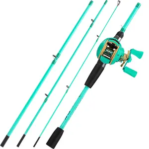 Sougayilang Fishing Rod Reel Portable 5.9/6.5/6.9ft 4 Sections Portable Ultralight Comfortable Handle Casting Fishing Rod And7.2:1 High Speed Gear professional fishing Fathersdaygift
