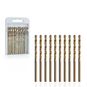 1/8" Cobalt Drill Bits (10 pcs), M35 HSS Twist Drill Bit Set, Power Drill Bit for Hard Metal, Stainless Steel, Cast Iron