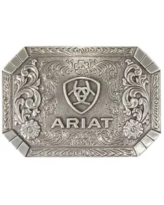 Ariat Women's Women'S Floral Silver Rectangular Belt Buckle - A37018