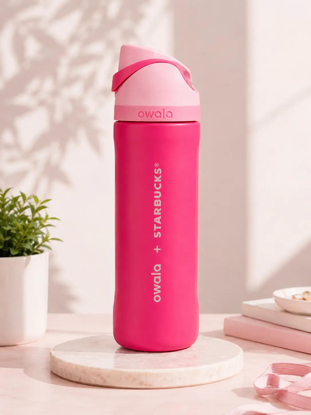 Owala Pink FreeSip Insulated Stainless Steel Water Bottle | Leak Resistant Reusable Bottle with Built-In Straw