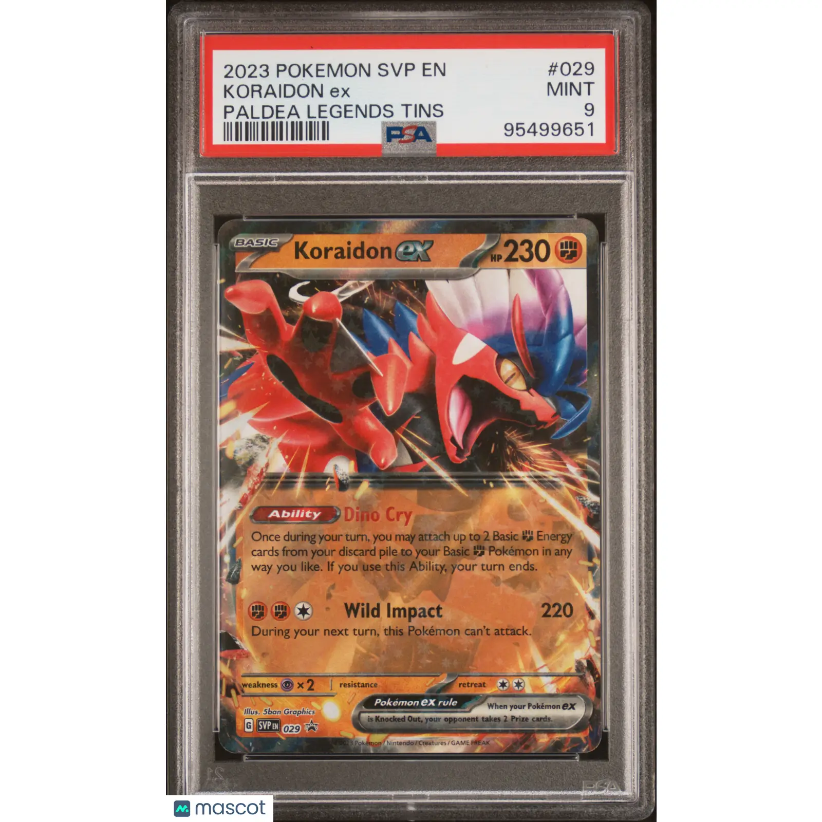 PSA 2023 PokéMon TCG Koraidon EX #029 9 2023 Pokemon SVP EN