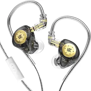 KZ EDX PRO Gaming Earbuds HiFi Deep Bass Ear Monitors with 1DD, IEM for Gaming Wired IEM Earphones Headphone with New 10mm Dynamic Driver Detachable Cable for Video Music Church (Black, with mic)