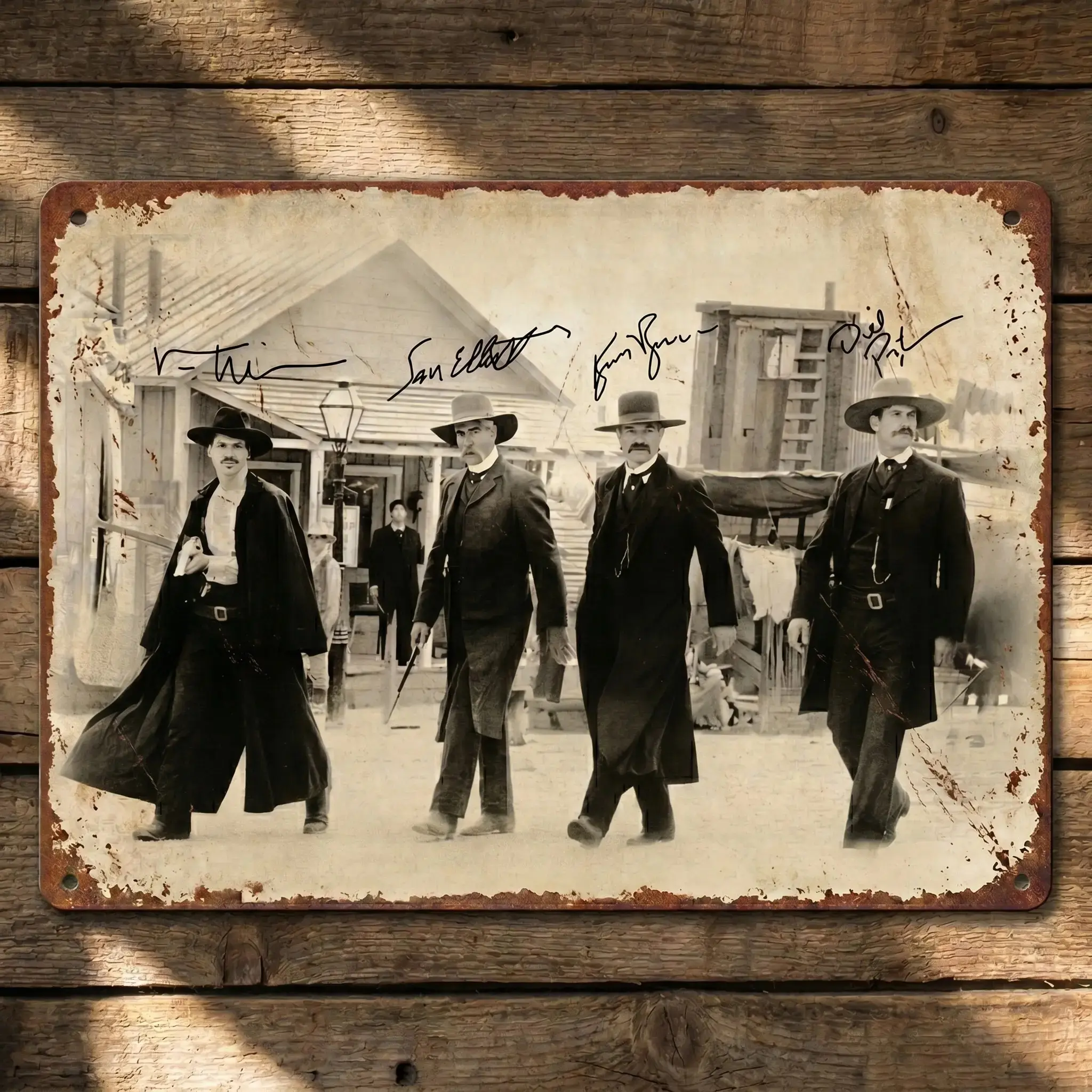 Tombstone Movie Retro Metal Tin Sign, 8x12 in, Vintage Western Cowboy Wall Art, Perfect for Man Cave, Bar & Western Decor