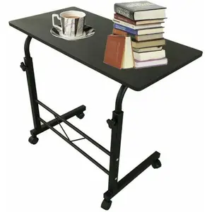 Mobile Portable Rolling Adjustable Office Laptop Computer Desk, Black