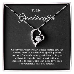 To My Granddaughter Necklace, Granddaughter Gift from Grandma, Going Away Gift, Moving Away Gift Farewell Gift, Minimalist Jewelry