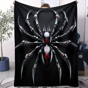 Machine Spider Pattern, Soft, Warm and Lightweight Plush Blanket, Suitable for Beds, Sofas, Cars, Room Decorations and Gifts, Suitable for Children and Adults, 1 Single-sided Printed Blanket