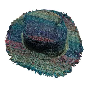 Rainbow Lightweight Woven Hemp Hat with Wire in the  Brim and Stash Pocket in the Top Fun Accessory