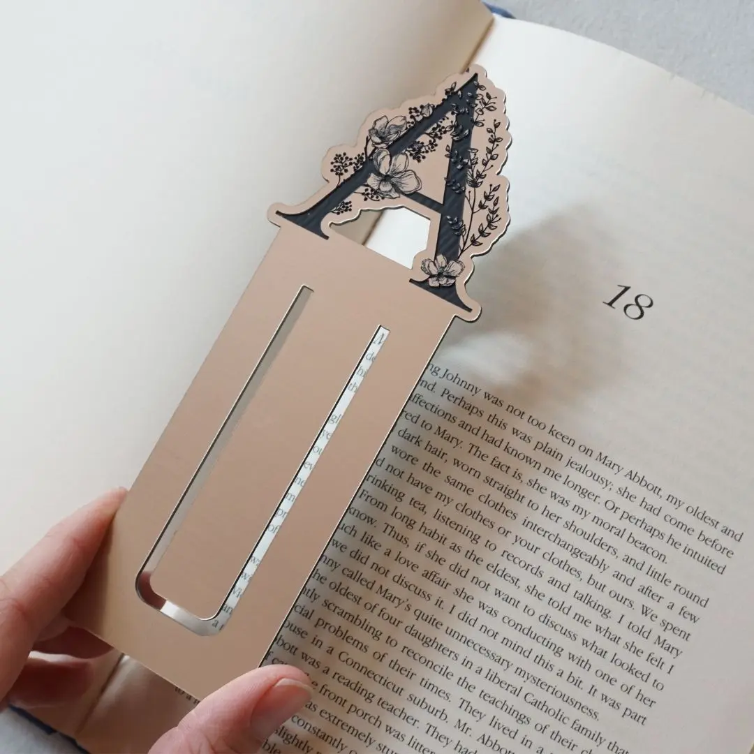 Custom Floral Monogram Acrylic Bookmark | Customize yours! Custom Floral Monogram Acrylic Bookmark | Customize yours!