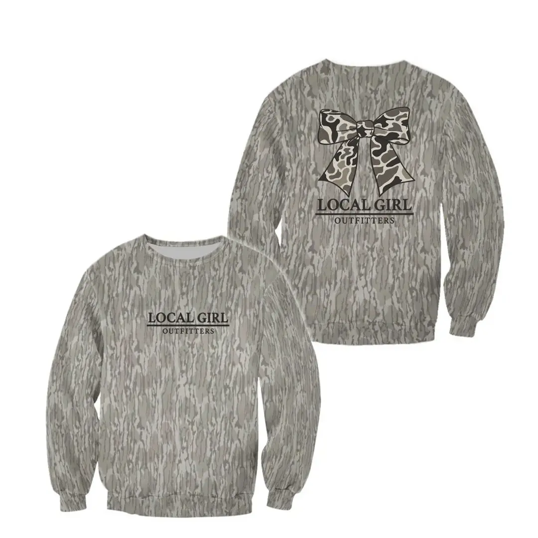Local Girl Bottomland Mossy Oak Camo Tee - Hunting Camo Sweatshirt, Hoodie, Soft Stretch Cotton, Full Size S-5XL