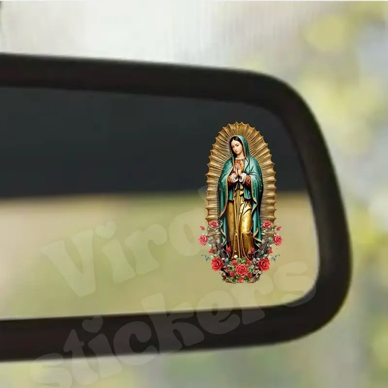 4pcs Small Rearview Mirror Virgin Mary Decorations 4pcs Small Rearview Mirror Virgin Mary Decorations