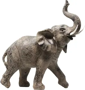 Stunning 13" African Elephant Statue - Perfect Gift for Her! This Large Elephant Sculpture with Trunk Up is a Gorgeous Home Decor Accent. Elevate Your Space with This Unique Piece! Seraphic