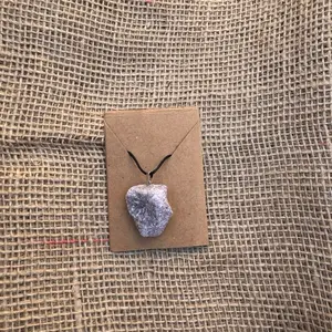 Lepidolite Crystal Necklace - Simple Design with Natural Lepidolite Pendant on a String