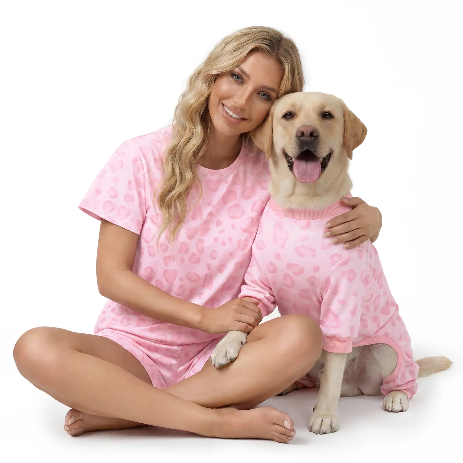 【Summervibes】XPUDAC Matching Women & Dog Pajamas Set Short Sleeve Tee & Shorts,Owner and Pet Pajamas Are Sold Separately,Soft Casual Homewear for Lounging & Matching Photos Loungewear Cute Outfits Fabric Clothes Petlovers