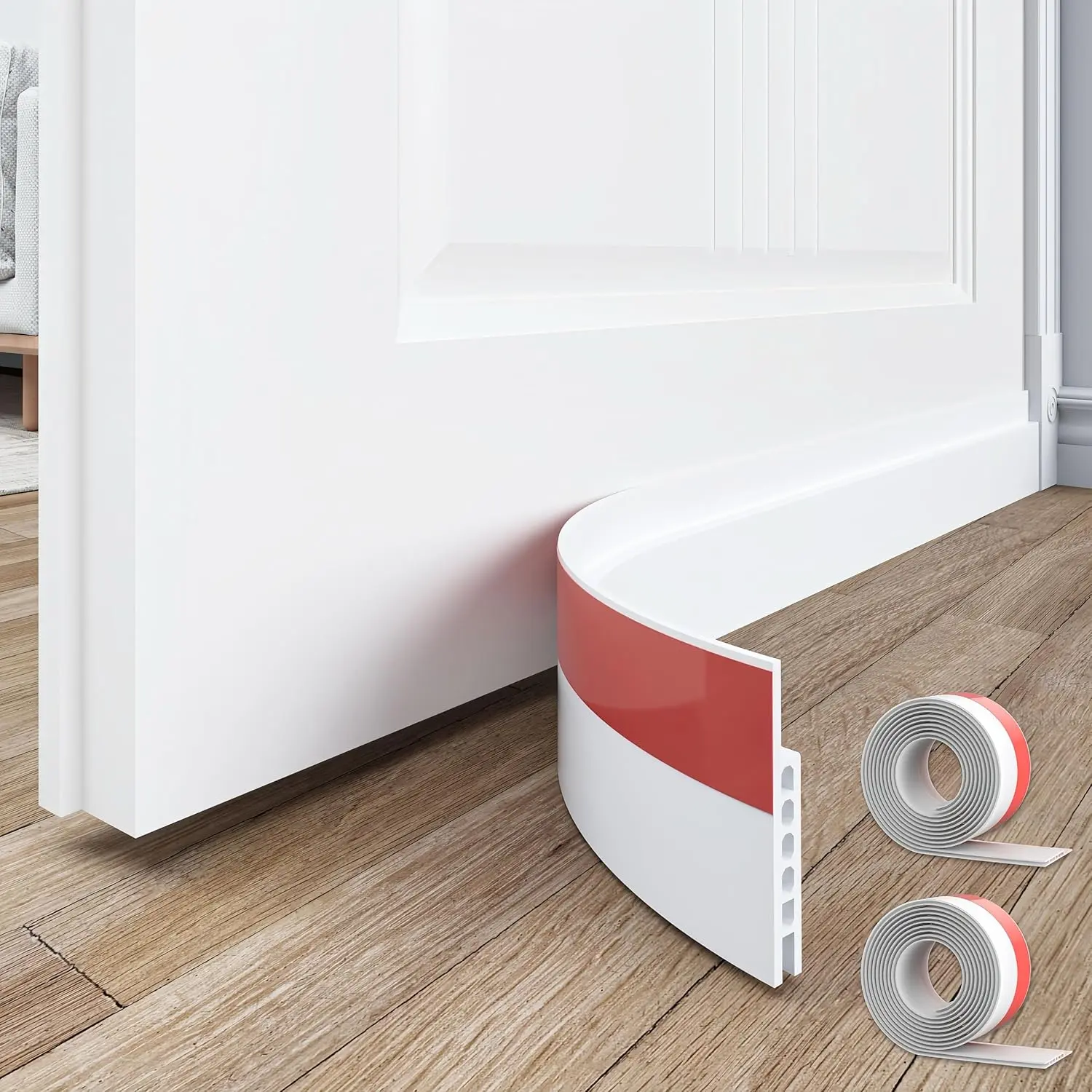 2-Pack 39" Premium Under Door Draft Stopper, Sweep Seal Strip, Soundproof Bottom Seal, Energy-Saving, Dustproof, Easy-to-Install Hardware Accessory