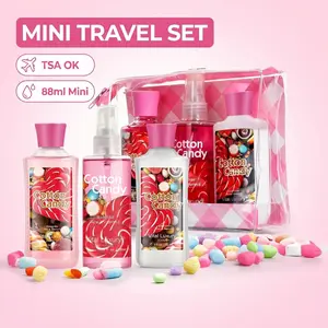 Vital Luxury Cotton Candy  Body Care Travel Set - 3oz Shower Gel, Lotion, Body Mist & Pouch - Smooth Feel, All-Day Freshness, Deep Hydration - A Must-Have for the Gym , Hotels-Ideal for Travel, Holiday Gifting  Wedding & Party Favors