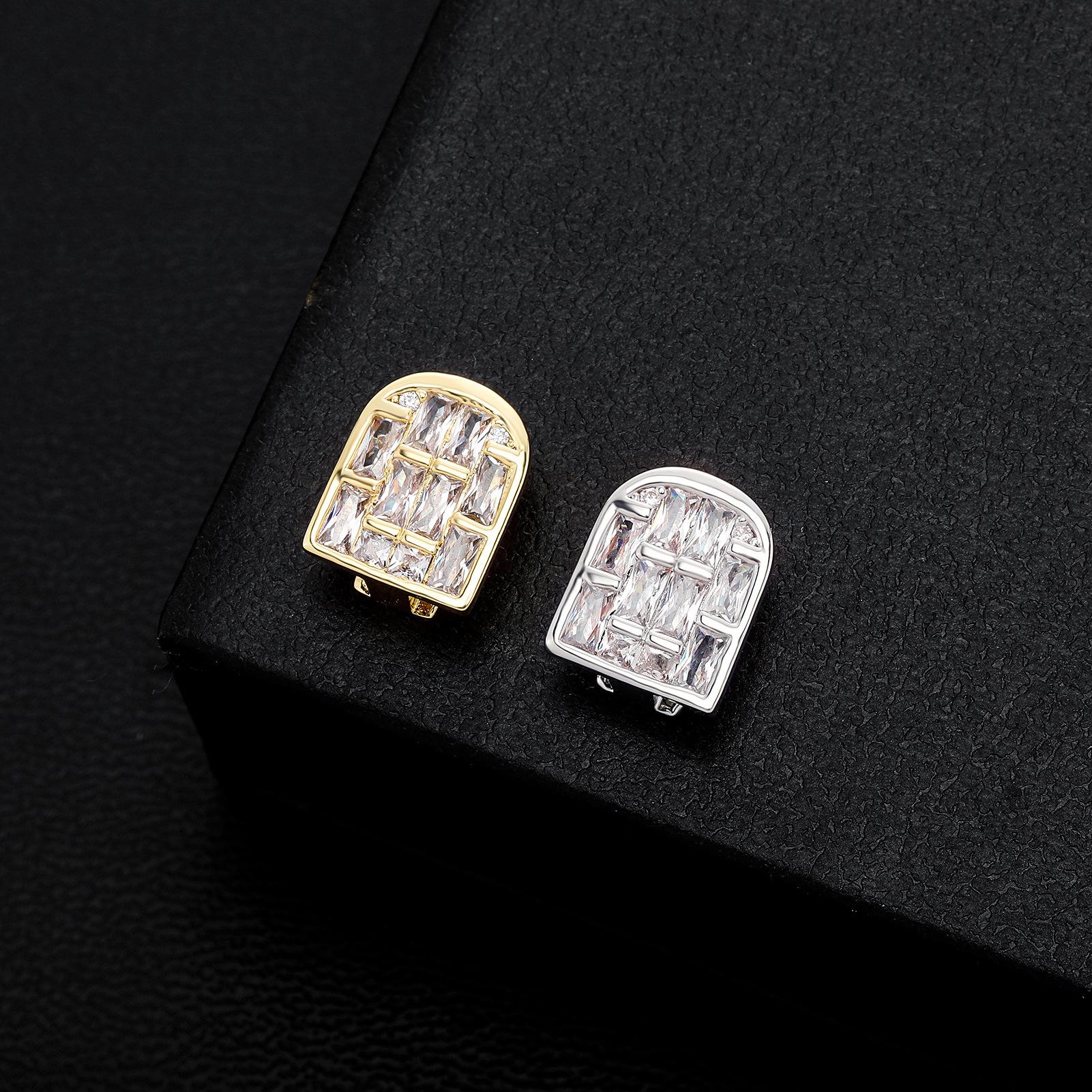 New personality and fashion selling single braces love full zircon braces TEMU explosions Halloween braces exquisite daily tide matching ornaments.