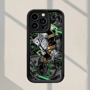 Phone case for iPhone 16 Pro Max 15 Plus 14 13 12 11 XR XS Creativity Has Money In Hand Pattern Full Body Protection Shockproof Soft Silicone Cover