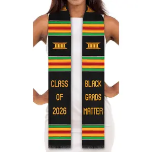 Black Grads Matter Class of 2026 Authentic Handwoven Kente Cloth Graduation Stole