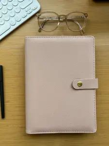 A5 Faux Leather Binder - Sleek Modern Design for School Office & Personal Use - Durable Faux Leather Material - A5 Size for Easy Document Organization