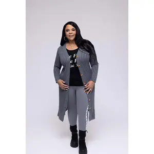 Midi Length Cardigan (Grey)